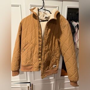 North Face Men’s Quilted Tan Jacket with Hood